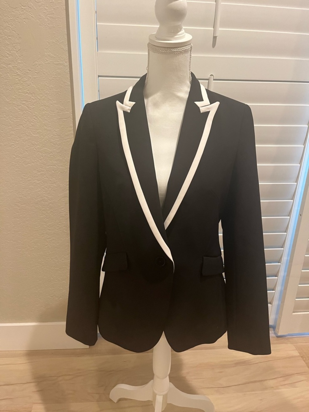Express Black Blazer with White Trim